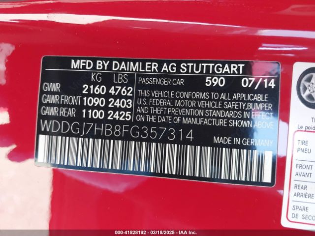 WDDGJ7HB8FG357314 Mercedes-Benz C 63 Amg