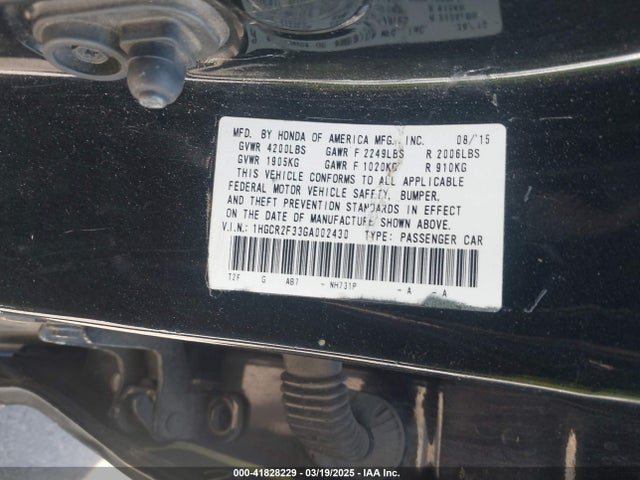 1HGCR2F33GA002430 Honda ACCORD LX
