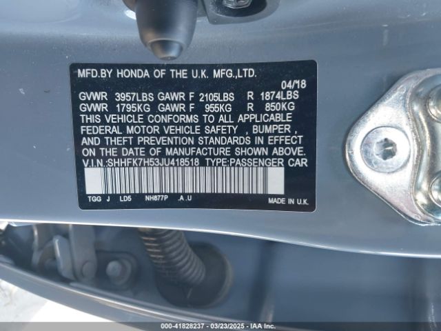 SHHFK7H53JU418518 Honda CIVIC EX