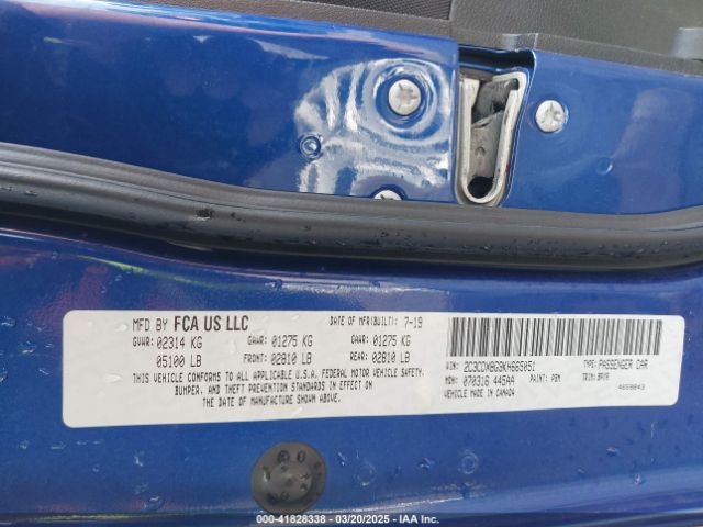 2C3CDXBG9KH665051 Dodge Charger Sxt Rwd
