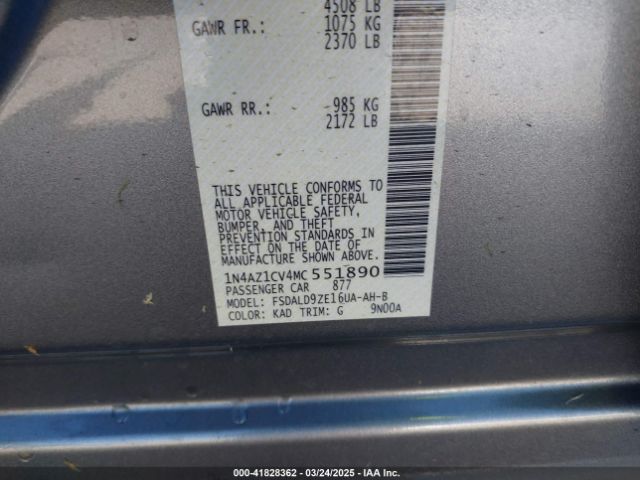 1N4AZ1CV4MC551890 Nissan Leaf Sv 40 Kwh