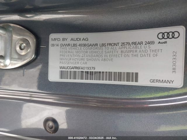 2015 AUDI S5 WAUCGAFR6FA019379 Photo 8