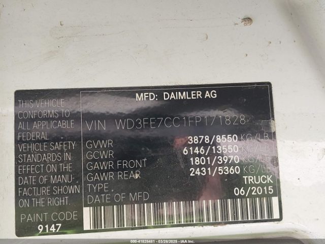 WD3FE7CC1FP171828 Mercedes-Benz Sprinter 2500 Normal Roof