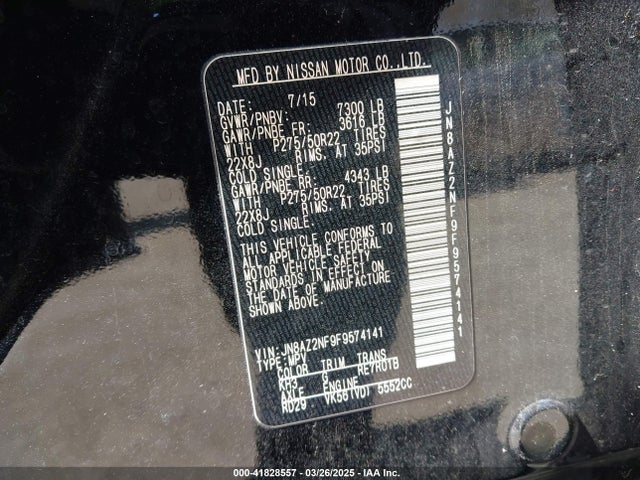 Infiniti QX80 2015 JN8AZ2NF9F9574141 Image 9