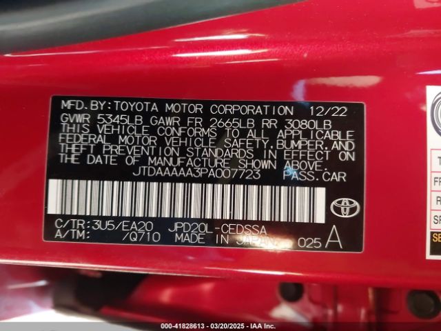 JTDAAAAA3PA007723 Toyota Mirai Xle