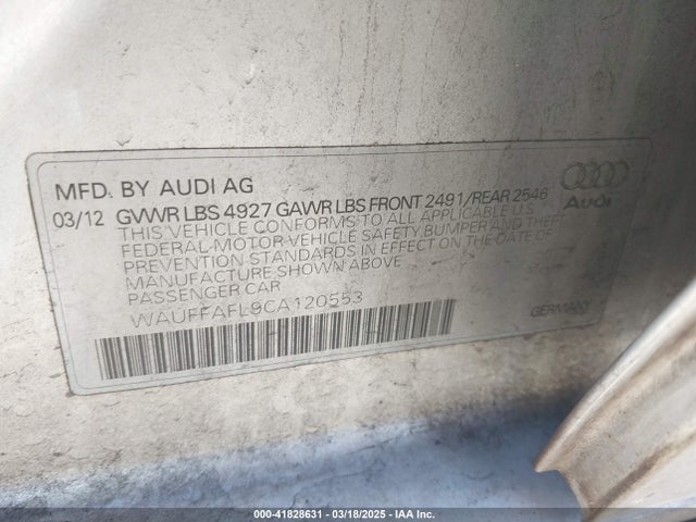 2012 AUDI A4 WAUFFAFL9CA120553 Photo 8
