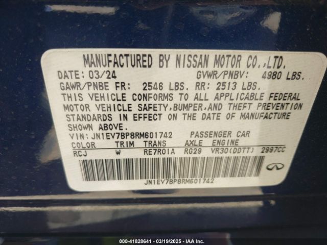 JN1EV7BP8RM601742 Infiniti Q50 LUXE