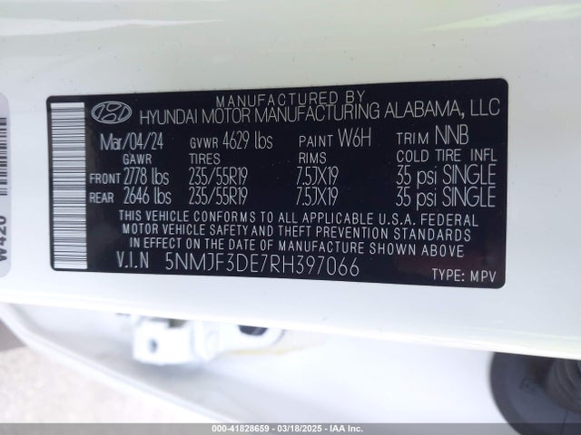Hyundai TUCSON SEL 2024 5NMJF3DE7RH397066 Image 9