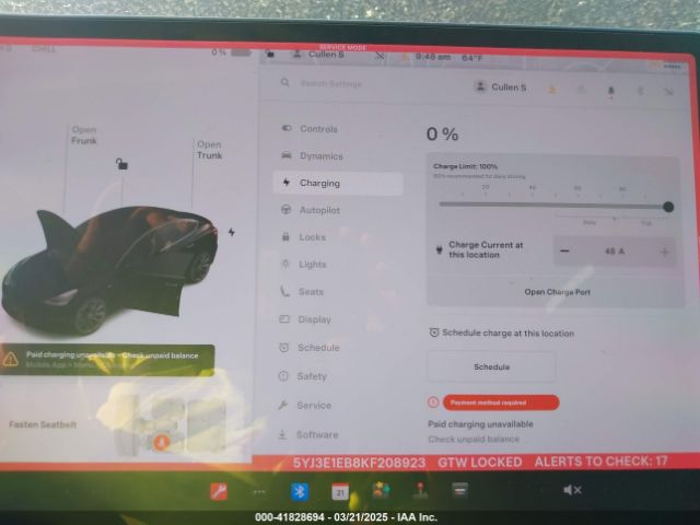 5YJ3E1EB8KF208923 Tesla Model 3 Long Range/performance
