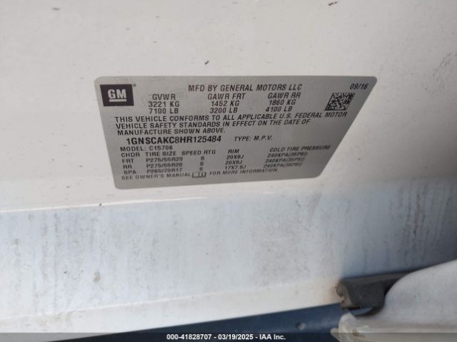 1GNSCAKC8HR125484 Chevrolet Tahoe Ls