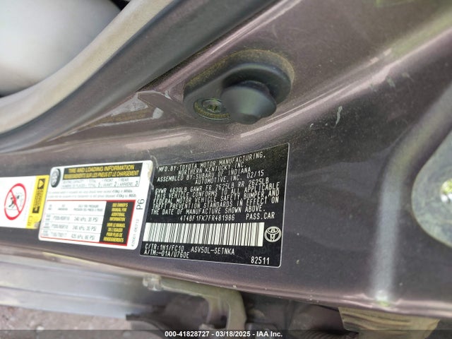 4T4BF1FK7FR481986 Toyota CAMRY LE