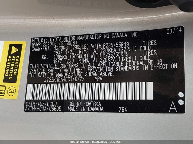 Lexus 2gr-fe 2014 2T2ZK1BA4EC146777 Image 9