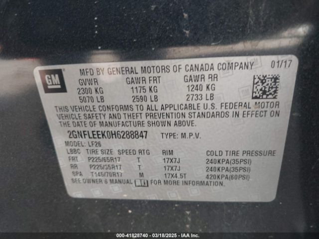 2GNFLEEK0H6288847 Chevrolet EQUINOX LS