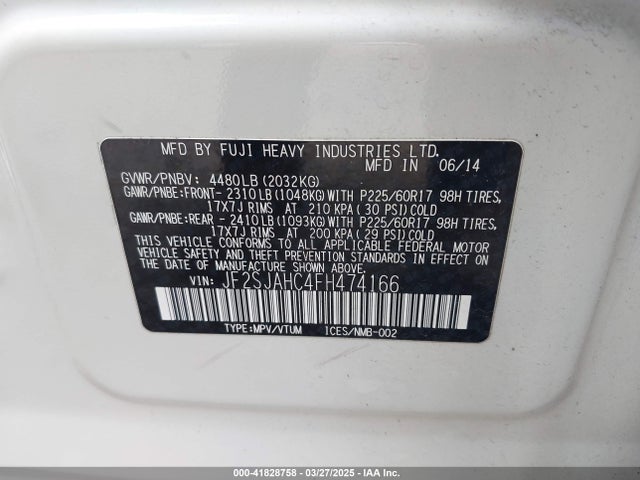 Subaru Forester 2.5i Limited 2015 JF2SJAHC4FH474166 Image 9