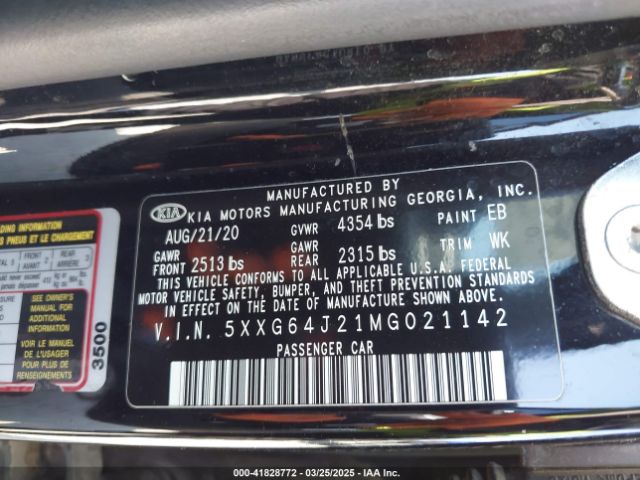 5XXG64J21MG021142 KIA K5 Gt-line