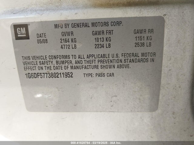 2008 CADILLAC CTS 1G6DF577380211952 Photo 8