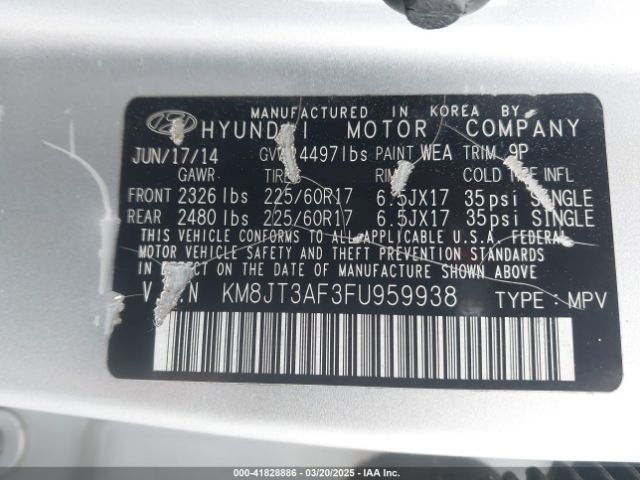 KM8JT3AF3FU959938 Hyundai TUCSON GLS