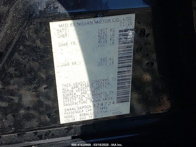 Nissan 2016 2016 1N4AL3AP0GN324724 Image 9