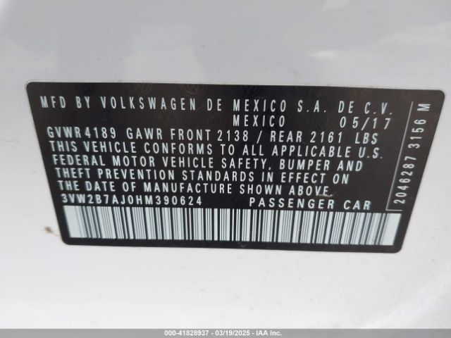 3VW2B7AJ0HM390624 Volkswagen Jetta 1.4t S