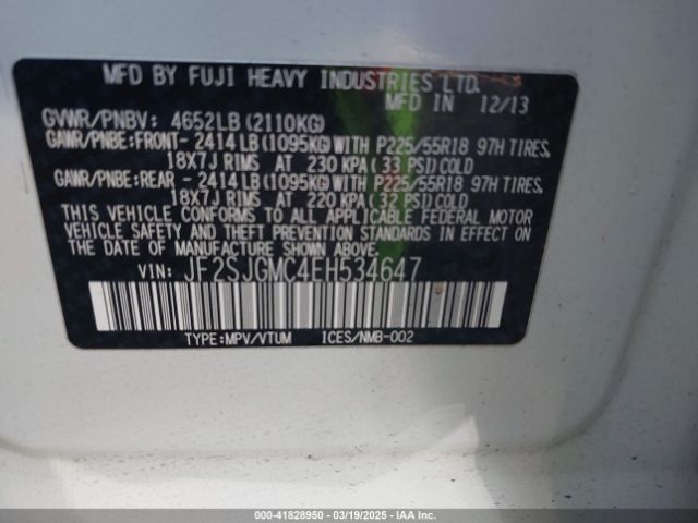 JF2SJGMC4EH534647 Subaru Forester 2.0xt Touring