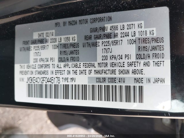 JM3KE4CY2F0445178 Mazda Cx-5 Touring