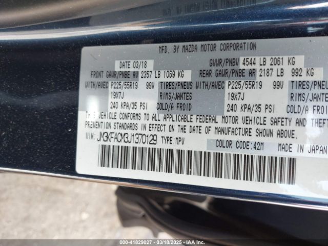 JM3KFACM3J1370129 Mazda Cx-5 Touring