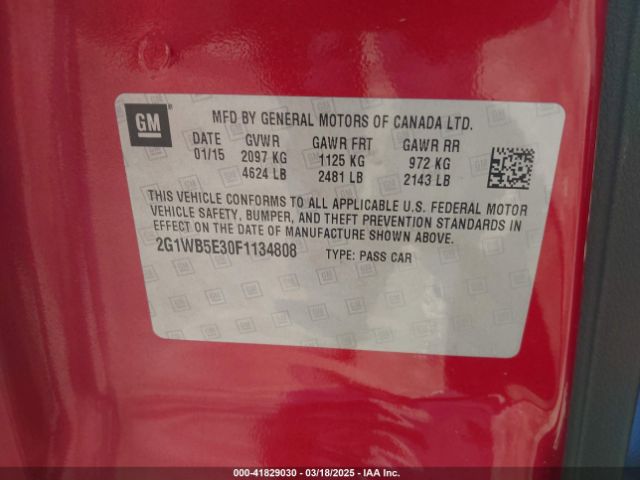 2G1WB5E30F1134808 Chevrolet Impala Limited Lt