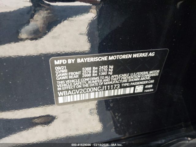 WBAGV2C00NCJ11173 BMW 840 Gran Coupe I