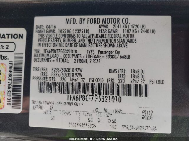 2016 FORD MUSTANG 1FA6P8CF7G5321010 Photo 8