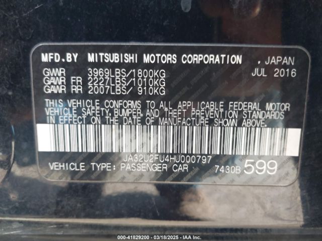 2017 MITSUBISHI LANCER JA32U2FU4HU000797 Photo 8