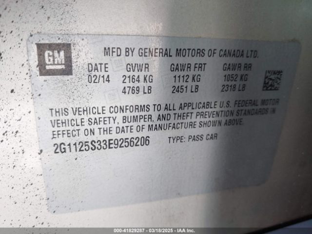 2G1125S33E9256206 Chevrolet Impala 2lt