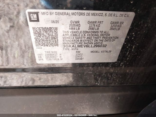 3GKALMEV6LL296032 GMC Terrain Fwd Sle