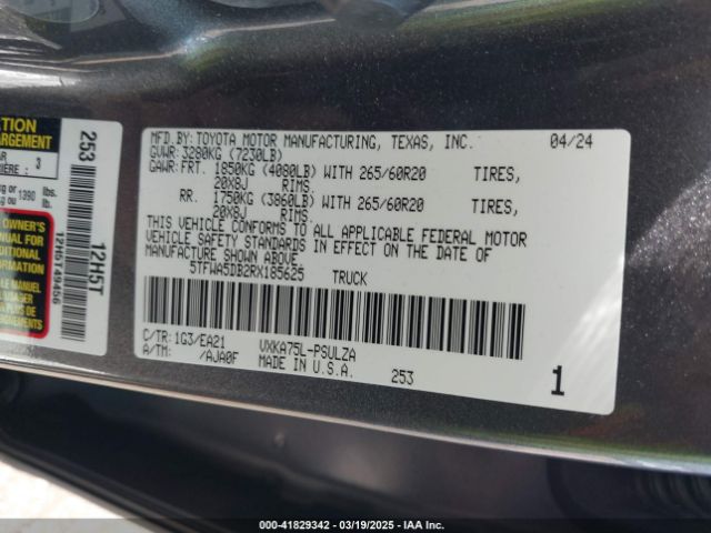 5TFWA5DB2RX185625 Toyota Tundra Limited 4wd