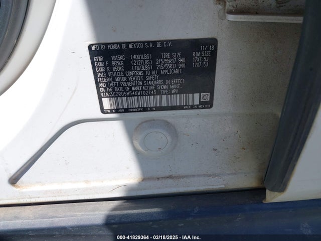 3CZRU5H54KM702745 Honda HR-V EX