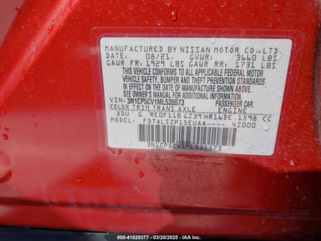 3N1CP5CV1ML535573 Nissan Kicks Sv Xtronic Cvt