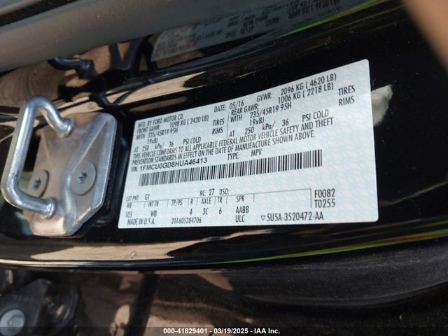 1FMCU0GD8HUA46413 Ford ESCAPE SE