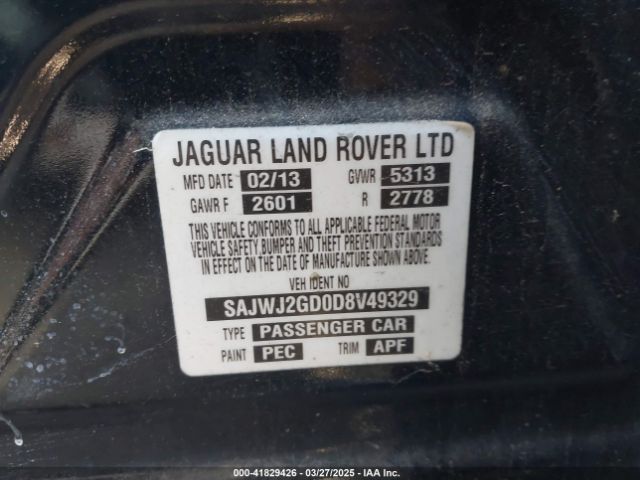 2013 JAGUAR XJ SAJWJ2GD0D8V49329 Photo 8