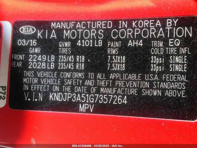 KNDJP3A51G7357264 KIA SOUL +