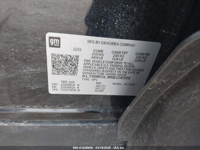 KL79MRSL9RB108509 Chevrolet Trailblazer Awd Lt