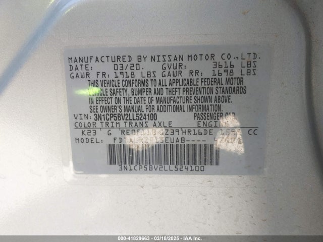 Nissan Kicks S Xtronic Cvt 2020 3N1CP5BV2LL524100 Image 9