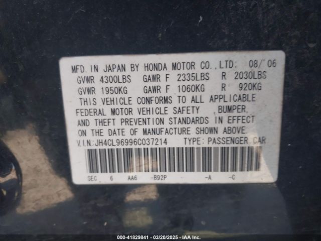 2006 ACURA TSX JH4CL96996C037214 Photo 8