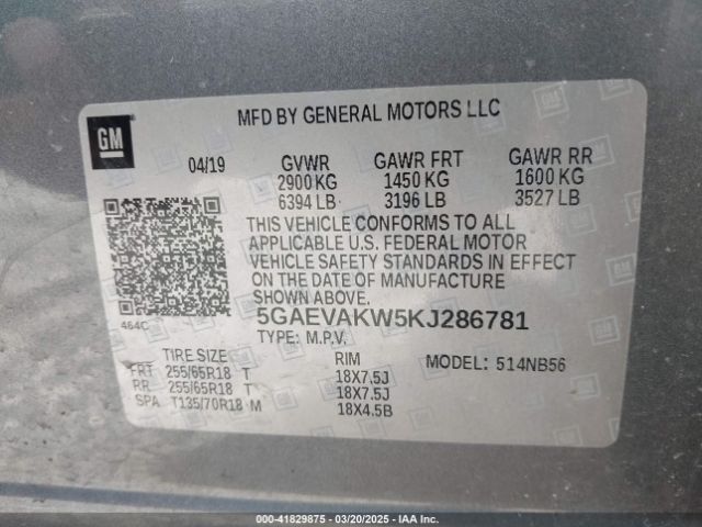 5GAEVAKW5KJ286781 Buick Enclave Awd Essence