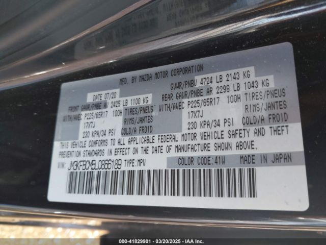 JM3KFBCM5L0866189 Mazda Cx-5 Touring