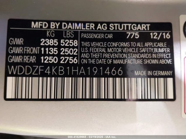 WDDZF4KB1HA191466 Mercedes-Benz E 300 4matic