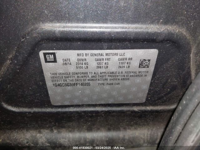 1G4GD5G39FF146205 Buick Lacrosse Premium