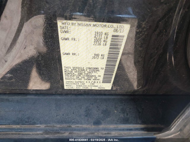 Nissan Altima 2.5 S 2014 1N4AL3AP6EC117831 Image 9