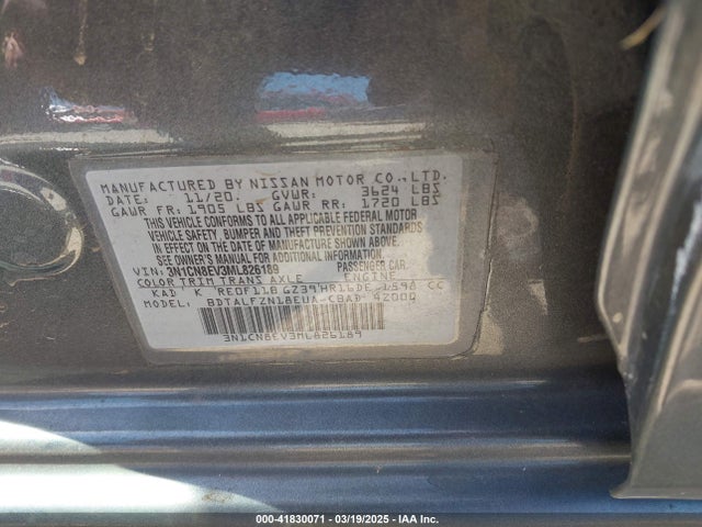 Nissan Versa Sv Xtronic Cvt 2021 3N1CN8EV3ML826189 Image 9