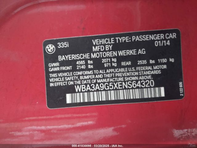 2014 BMW 335I WBA3A9G5XENS64320 Photo 8