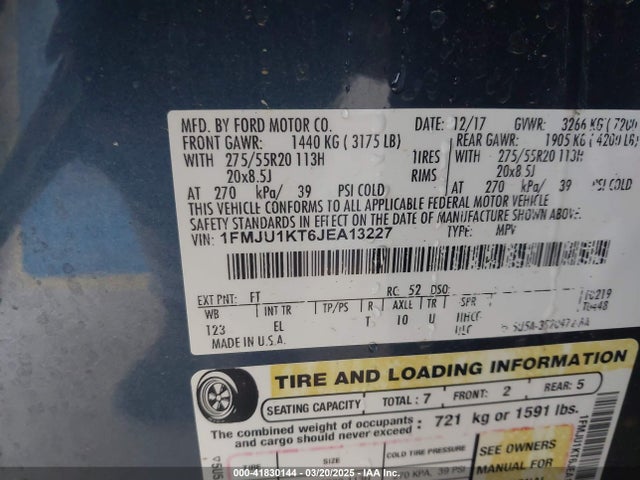 1FMJU1KT6JEA13227 Ford Expedition Limited