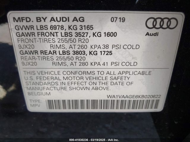 2019 AUDI E-TRON WA1VAAGE6KB020622 Photo 8